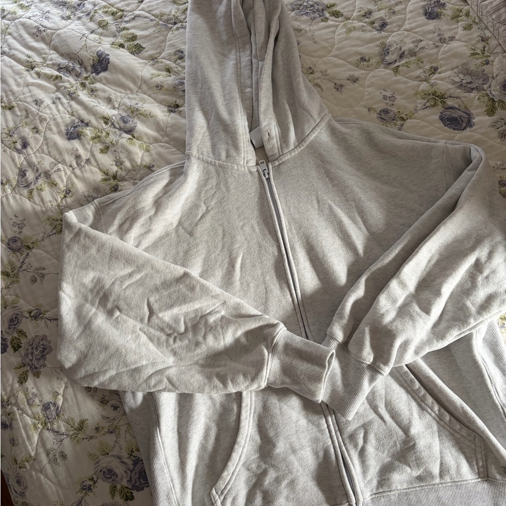 Aritzia Gray Zip Up Hoodie